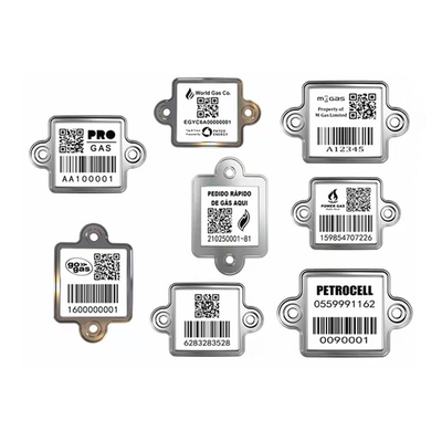 Metalowe śledzenie butli LPG Tagi kodów kreskowych Pionowa etykieta QR