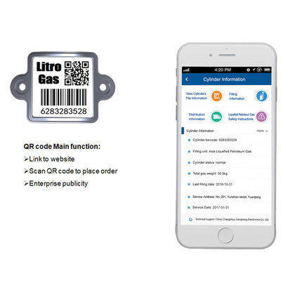 Biała podstawa UID QR Kod kreskowy do śledzenia butli LPG do aplikacji mobilnej