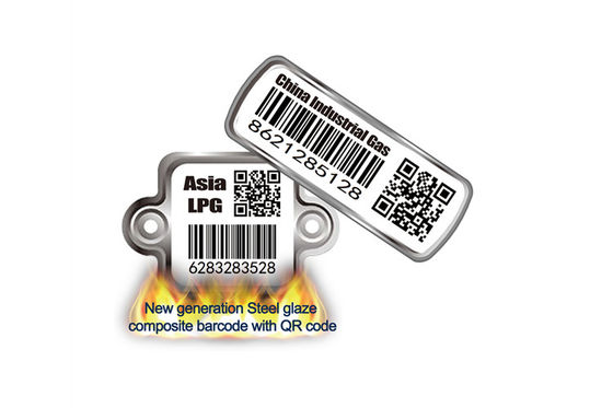 Etykieta z kodem kreskowym butli Wysoka temperatura Odporność na 800 ℃ Anty-UV do śledzenia butli LPG