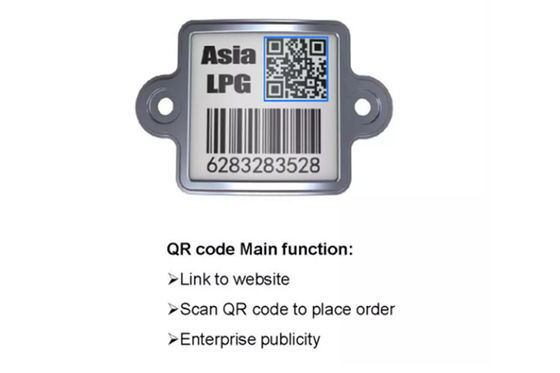 Etykieta z kodem kreskowym butli LPG z kodem QR Link do strony internetowej Unikalne Odcięcie 20 lat na zewnątrz