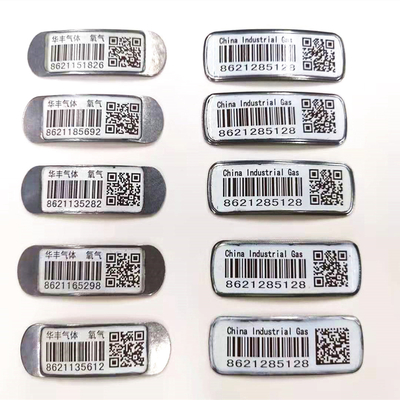 Przemysłowe butle z gazem Metalowe etykiety z kodami kreskowymi Anty UV Wodoodporne