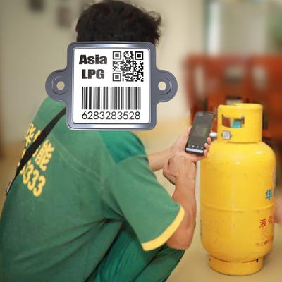 Bezprzewodowa podstawa do śledzenia butli z gazem z kodami kreskowymi zasób QR