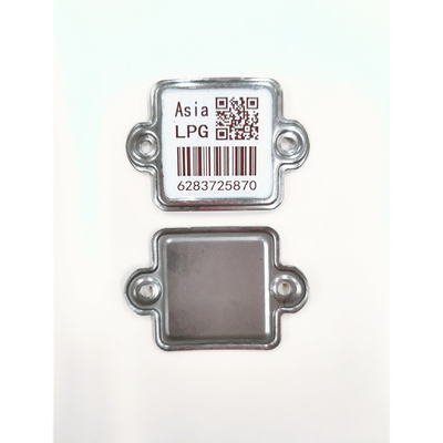 Metalowa ceramiczna etykieta z kodem kreskowym butli LPG 54 * 37 * 1,2 mm Technologia śledzenia kodów kreskowych