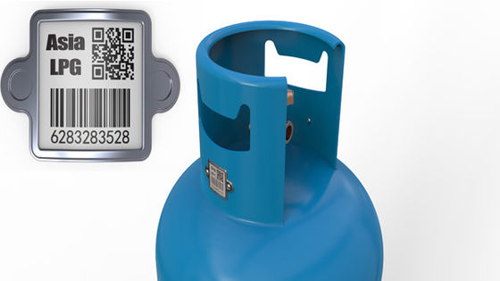 Etykieta z kodem kreskowym butli Wysoka temperatura Odporność na 800 ℃ Anty-UV do śledzenia butli LPG
