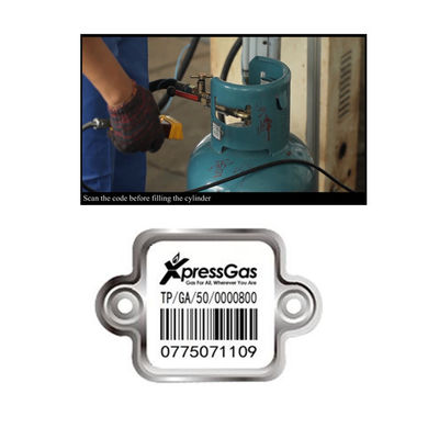 Kod kreskowy butli  LPG Trwały na zewnątrz 20 lat Proste skanowanie za pomocą PDA lub telefonu komórkowego