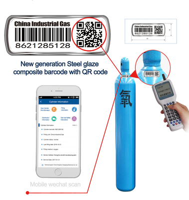Przemysłowe butle z gazem Metalowe etykiety z kodami kreskowymi Anty UV Wodoodporne