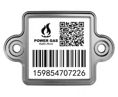 Kod kreskowy do śledzenia zasobów cylindrów ze stali nierdzewnej 304, zapobiegający spalaniu